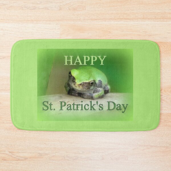 Item preview, Happy St Patrick's Day - frog wearing the green designed and sold by Jean Gregory Evans.
