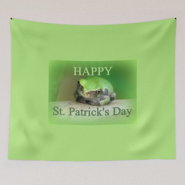 Item preview, Happy St Patrick's Day - frog wearing the green designed and sold by Jean Gregory Evans.