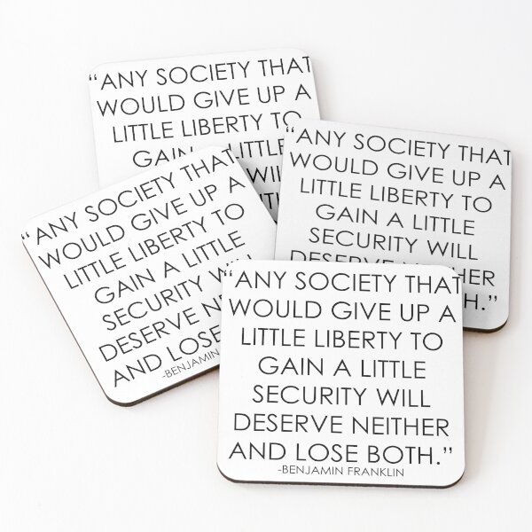 Item preview, Freedom and security Benjamin Franklin quote designed and sold by ArtOfRebellion.