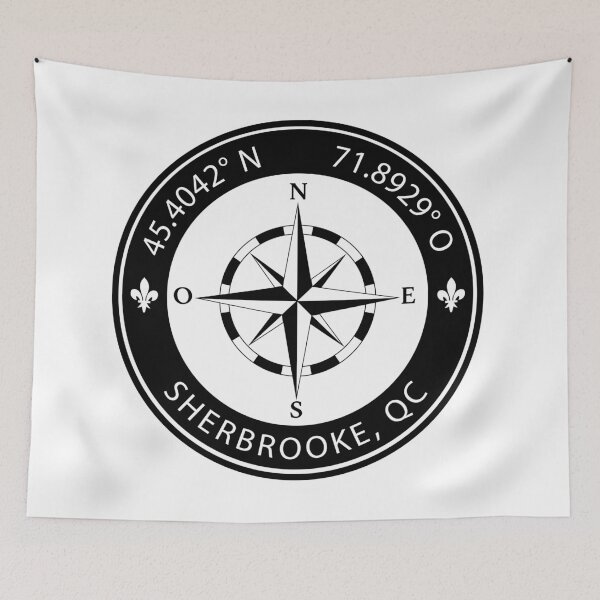 Item preview, Sherbrooke, Quebec Geographical Coordinates designed and sold by TeeOhGraphics.