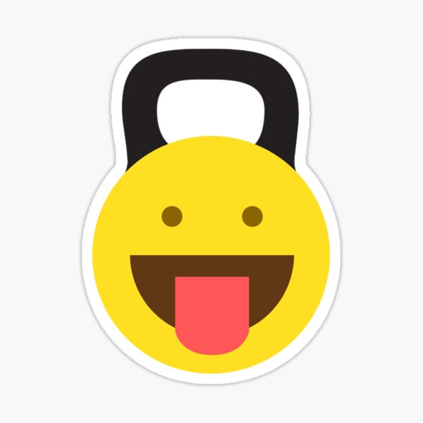 "Smiley Kettlebell" Sticker by RattenFall Redbubble