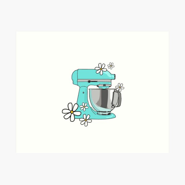 Hand mixer & stand mixer cartoon illustration Art Print for Sale