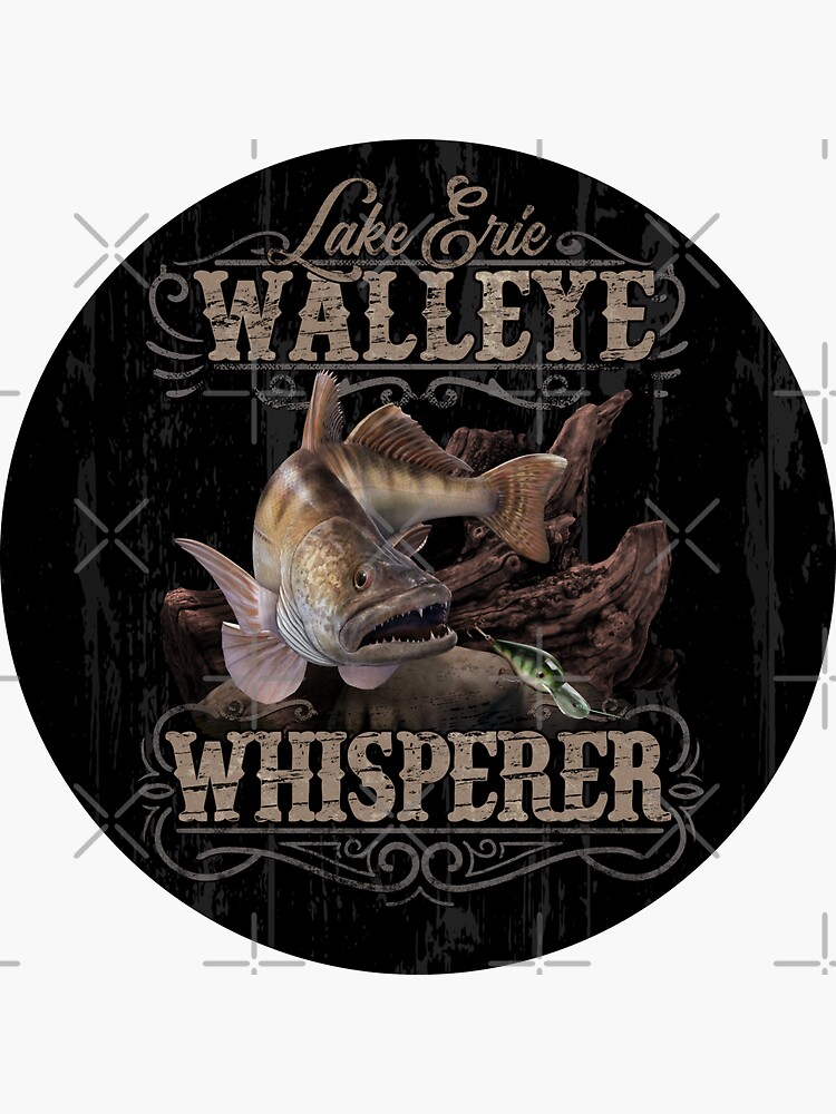 Lake Erie Walleye Whisperer Vintage Fishing Sticker by Markus Ziegler