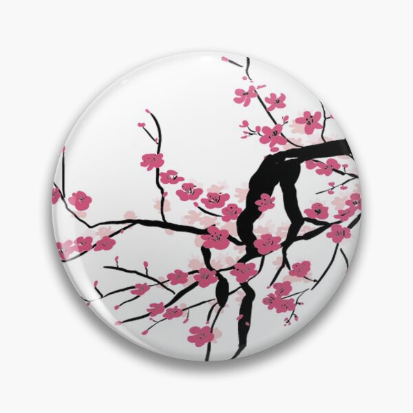 Item preview, Chinese art print - branch with pink plum blossoms with calligraphy - luck designed and sold by Kallandra.
