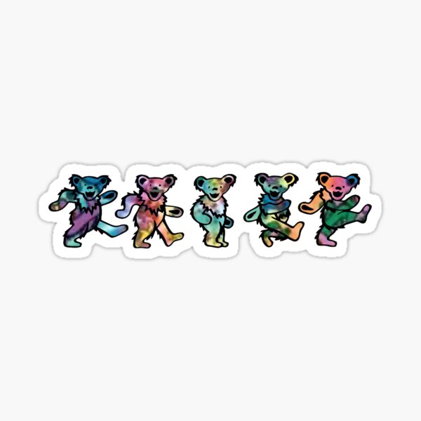 Tie Dye Dancing Bears 2 Sticker