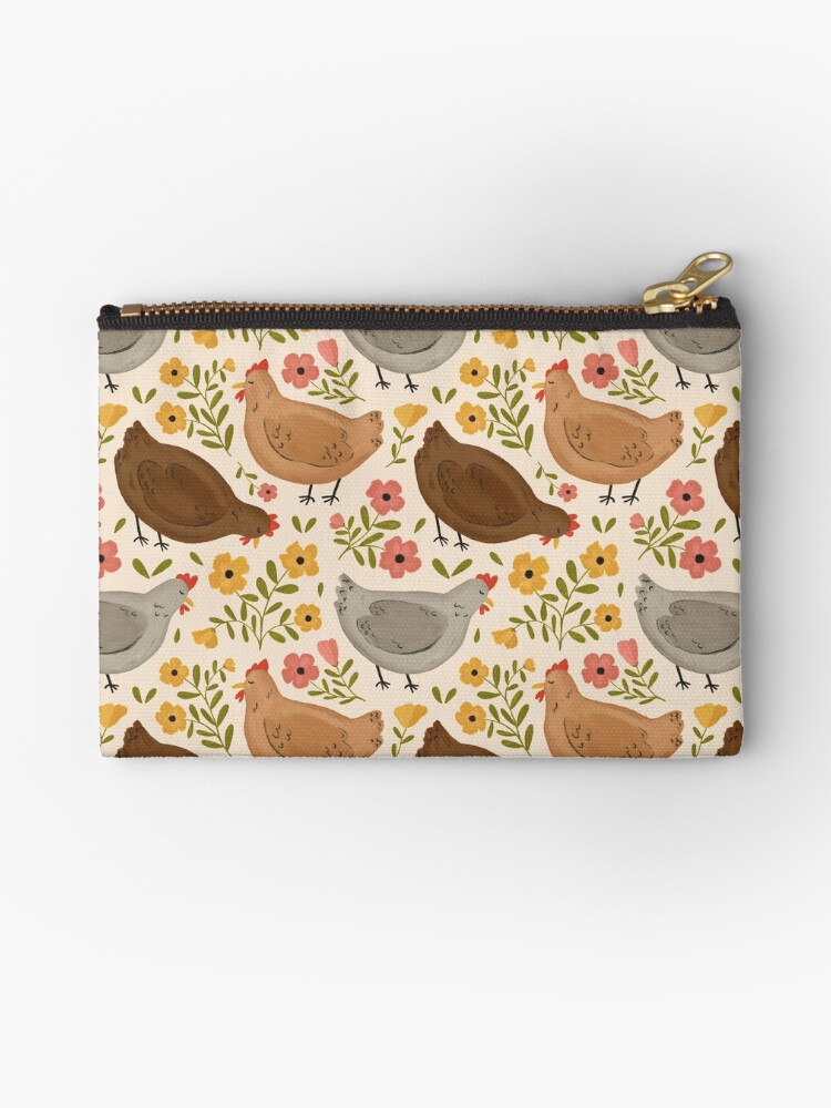 Thumbnail 1 of 4, Zipper Pouch, Springtime Chickens designed and sold by ohjessmarie.