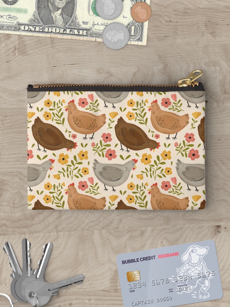 Thumbnail 3 of 4, Zipper Pouch, Springtime Chickens designed and sold by ohjessmarie.