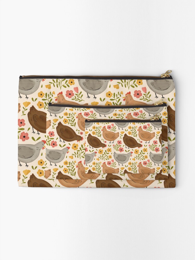 Thumbnail 2 of 4, Zipper Pouch, Springtime Chickens designed and sold by ohjessmarie.