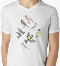 Illustrated Birds V-Neck T-Shirt