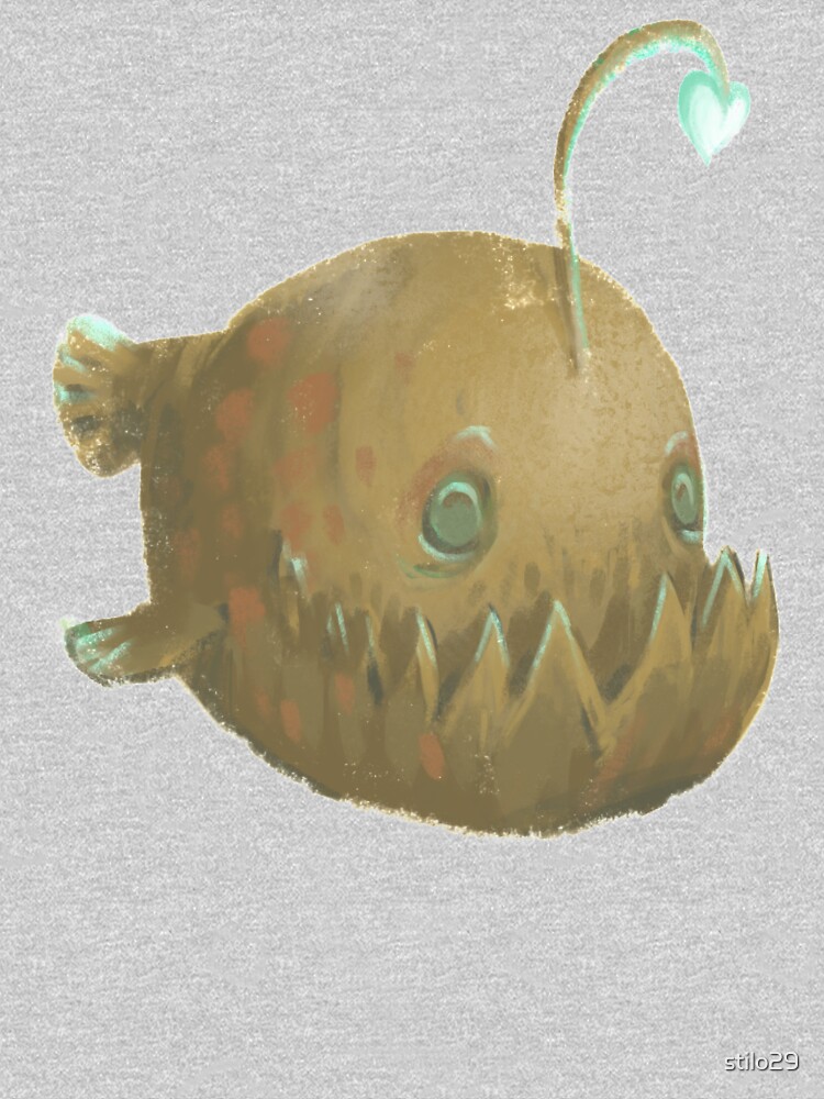 Cute Cartoon Angler Fish - Painted Illustration by stilo29