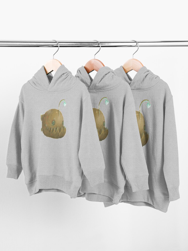 Alternate view of Cute Cartoon Angler Fish - Painted Illustration Toddler Pullover Hoodie