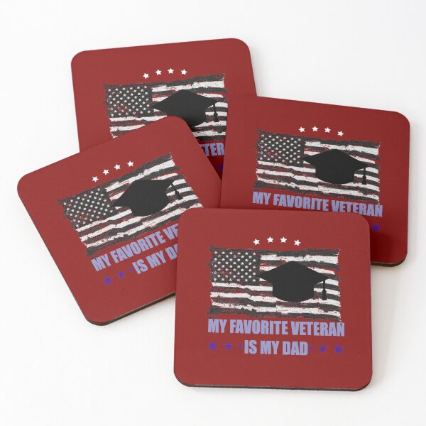 Item preview, My Favorite Veteran is my Dad Flag Color Graduation Hat Graphic Design - Happy July 4th - Best Father Gift Idea - Independence Day  designed and sold by family1ststore.