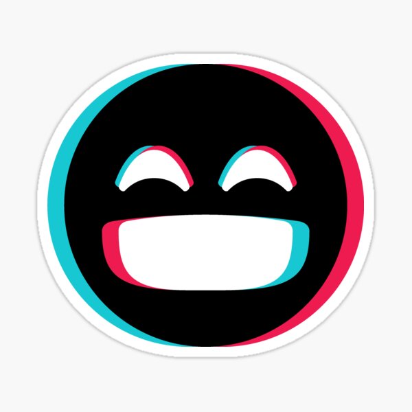 TikTok lovely eyes heart emoji smiley Black - Tiktok - Sticker