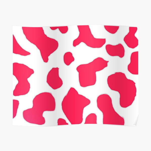 Pink Cow Print Poster For Sale By Theladiesart Redbubble 