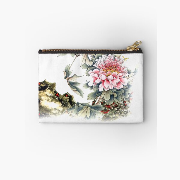 Item preview, Chinese ink painting - pink wild rose with calligraphy designed and sold by Kallandra.