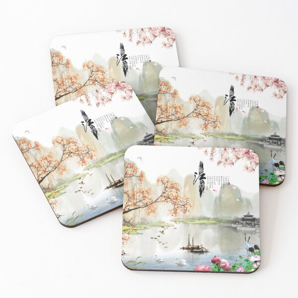 Item preview,  Swans and cranes from ancient China. Ink painting. designed and sold by Kallandra.