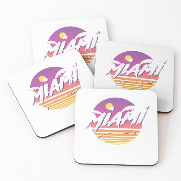 Item preview, Miami Florida Retro 1980s Tropical Beach Colorful Sunset designed and sold by dfunky.