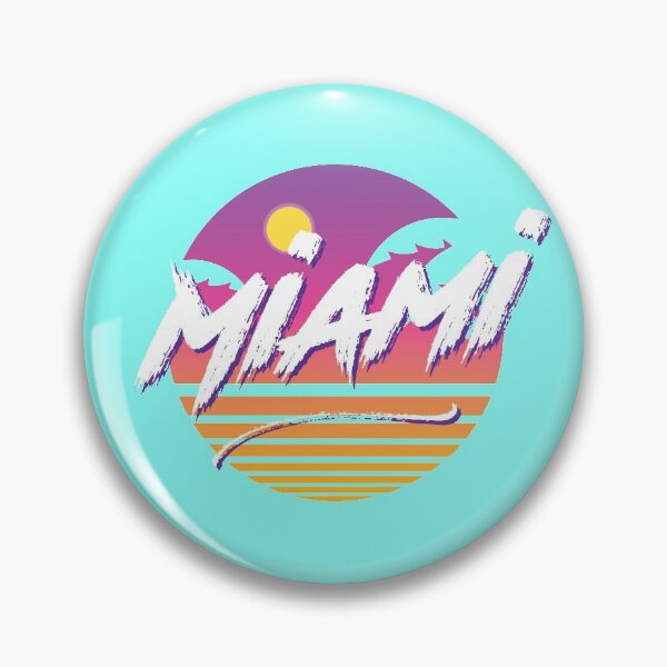 Item preview, Miami Florida Retro 1980s Tropical Beach Colorful Sunset designed and sold by dfunky.