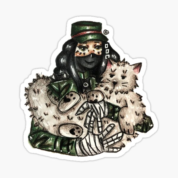 kiyo with cat Sticker