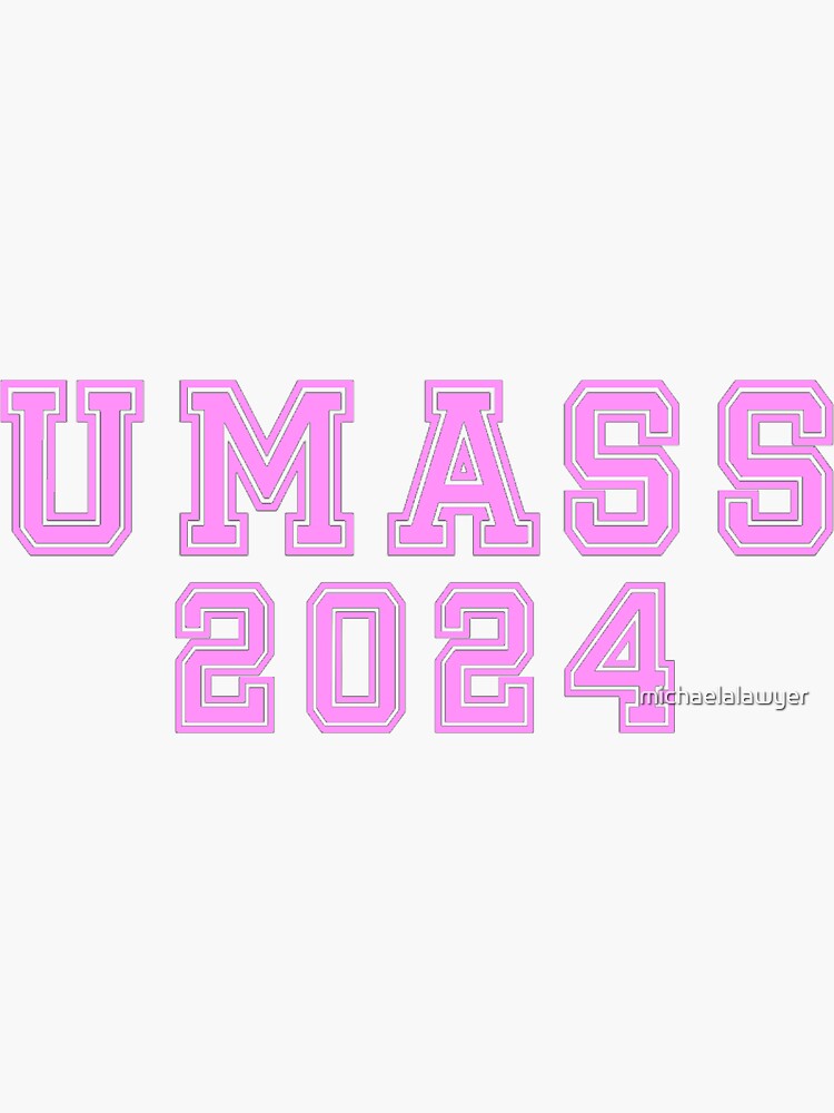 "umass 2024 pink" Sticker by michaelalawyer | Redbubble