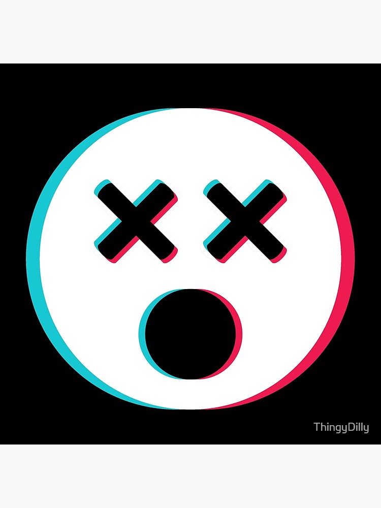 "TikTok XO XO confused emoji smiley White" Poster for Sale by