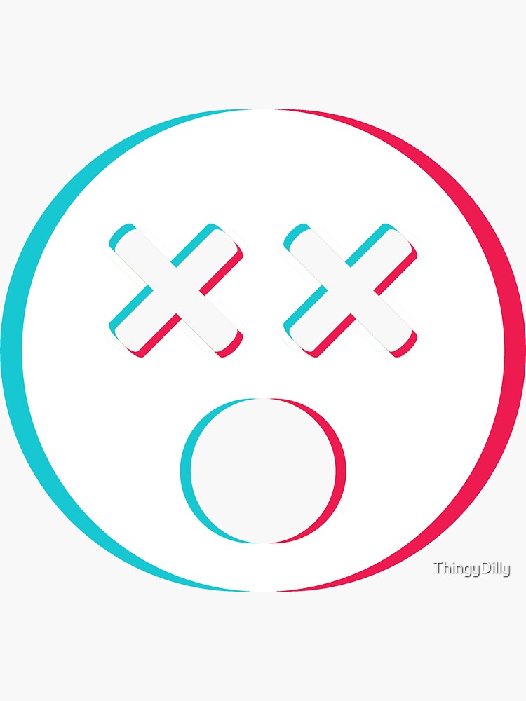 "TikTok XO XO confused emoji smiley White" Sticker for Sale by