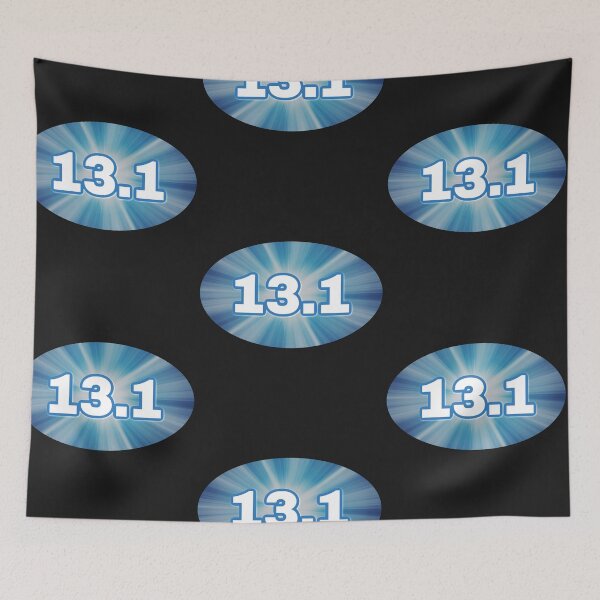 Item preview, 13.1 Half Marathon Blue Radiant Light Burst designed and sold by DesignsbyZazz.