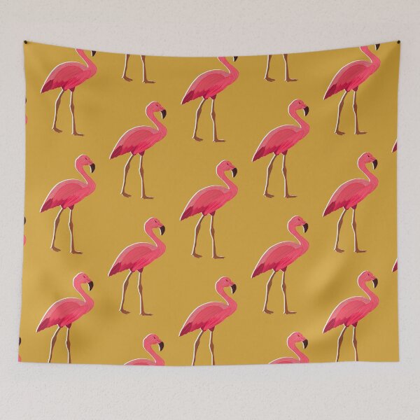 Item preview, Let’s Flamingle- mustard designed and sold by cassandrafallon.