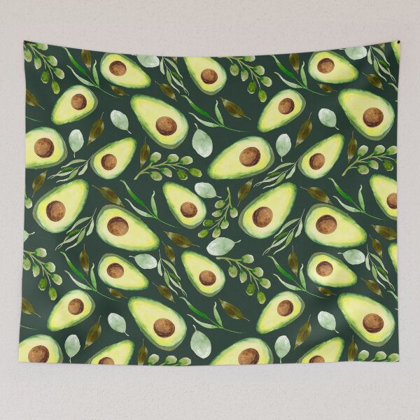 Item preview, Avocados and Greenery | Watercolor | Pattern designed and sold by Harpley Design Studio.