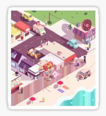 Isometric Beach City Sticker
