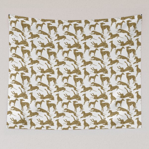 Item preview, Greyhound Combo in Gold Glitter-look on White designed and sold by GreytGraphicals.
