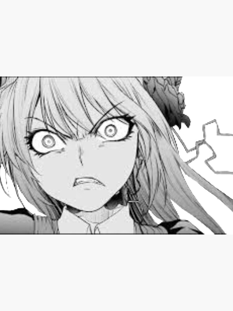 angry anime girl  art board print