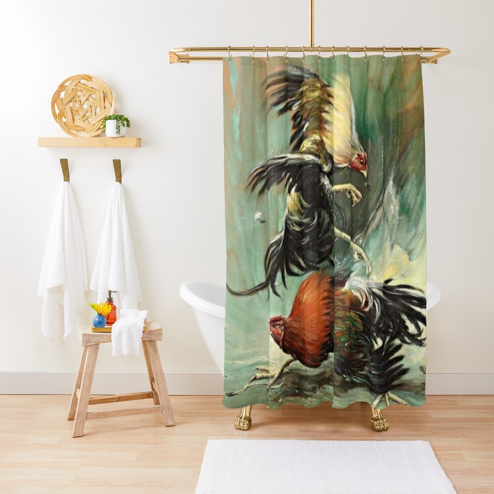 Pelea de gallos, Rooster fight, cock fight Shower Curtain