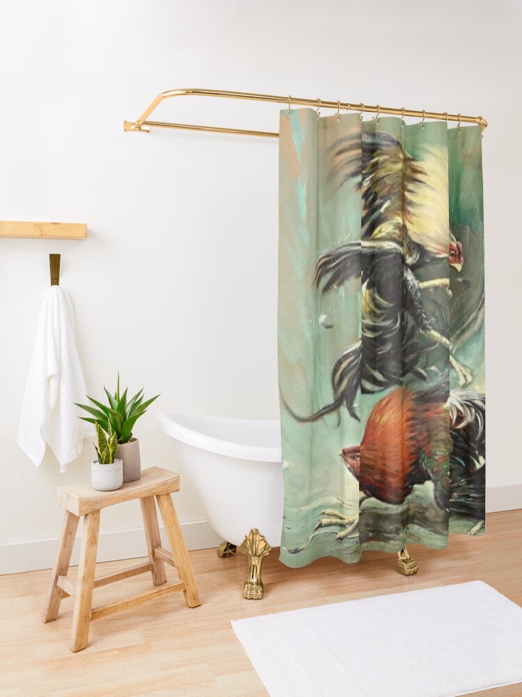Alternate view of Pelea de gallos, Rooster fight, cock fight Shower Curtain
