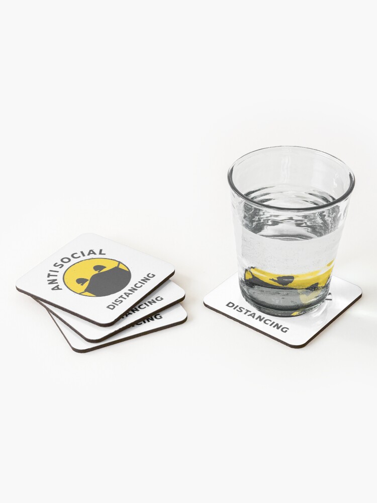 Alternate view of Anti Social Emoji Distancing Coasters (Set of 4)