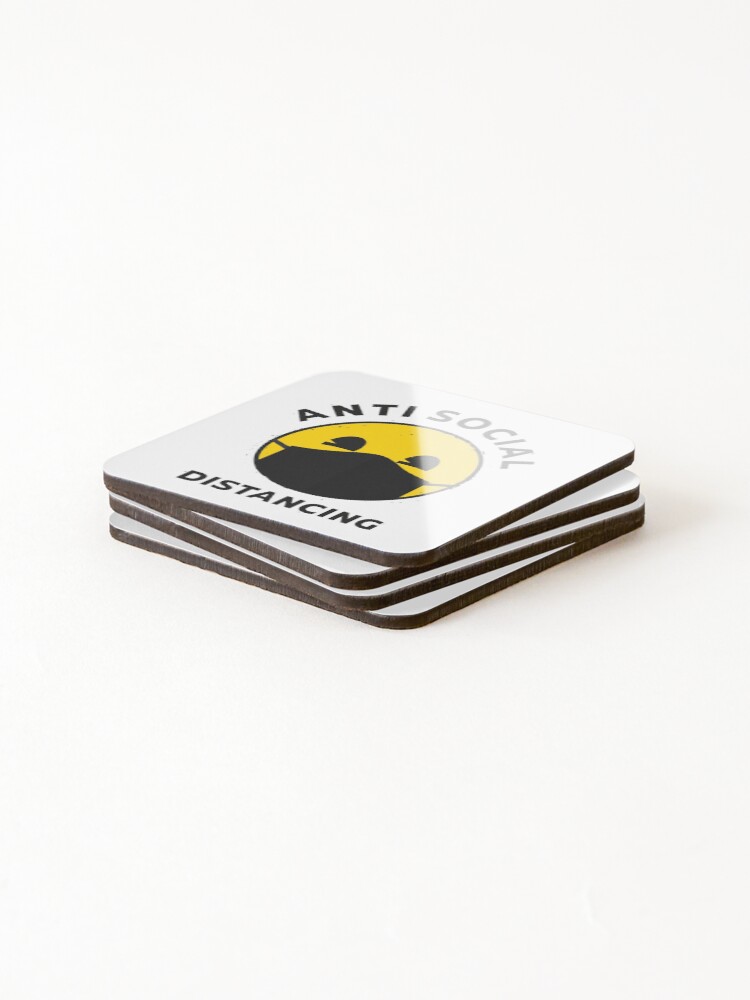 Alternate view of Anti Social Emoji Distancing Coasters (Set of 4)