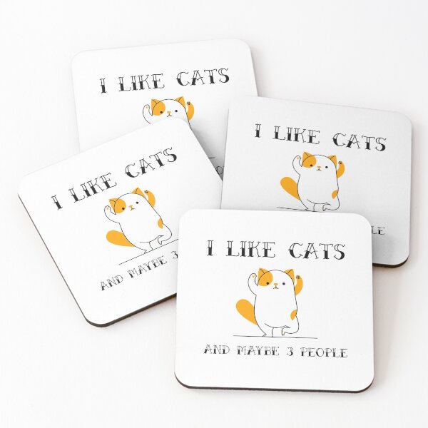 Item preview, I Like Cats And Maybe 3 People Funny Sarcastic Animal Pet Quote for Feline Lovers designed and sold by Naumovski.