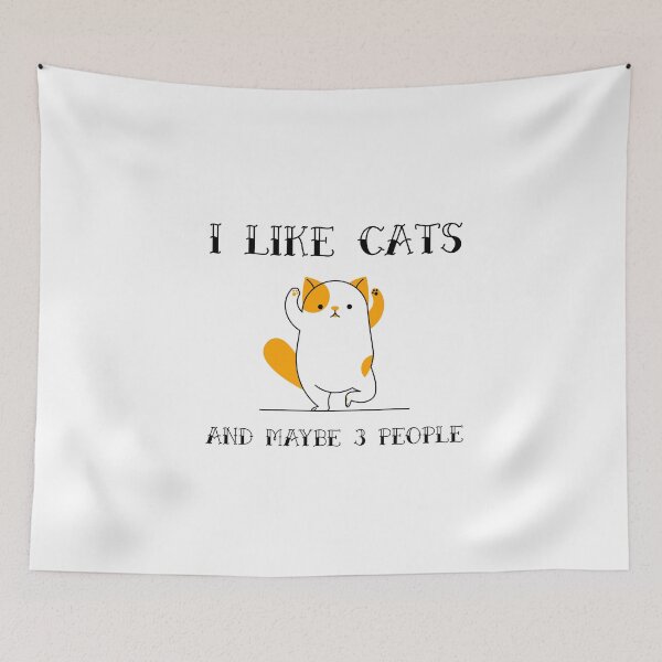 Item preview, I Like Cats And Maybe 3 People Funny Sarcastic Animal Pet Quote for Feline Lovers designed and sold by Naumovski.