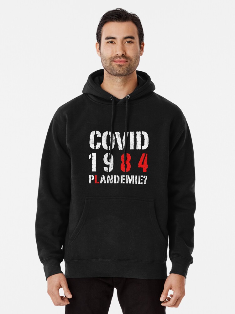 black hoodie with red writing
