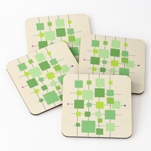 Item preview, Mid-Century Modern Squares - Green designed and sold by aMano-mapping.