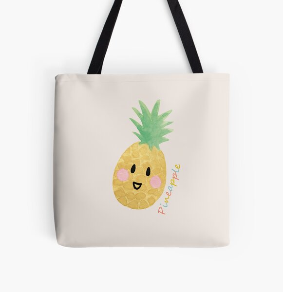 The Happy Pineapple All Over Print Tote Bag