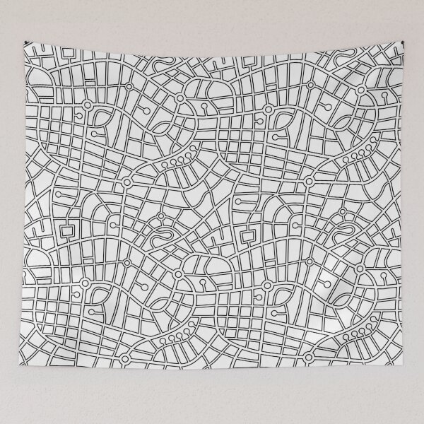 Item preview, Map Pattern 030520 - Black and White designed and sold by Artberry.
