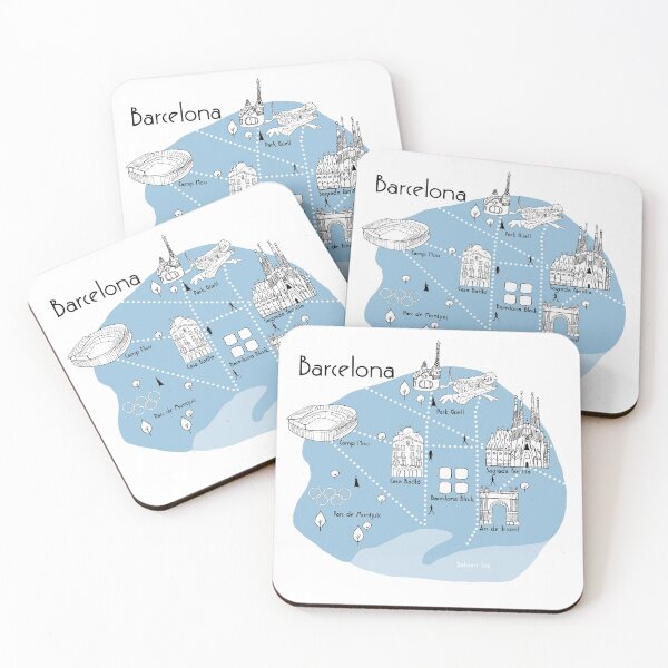 Item preview, Barcelona Map - Blue designed and sold by aMano-mapping.