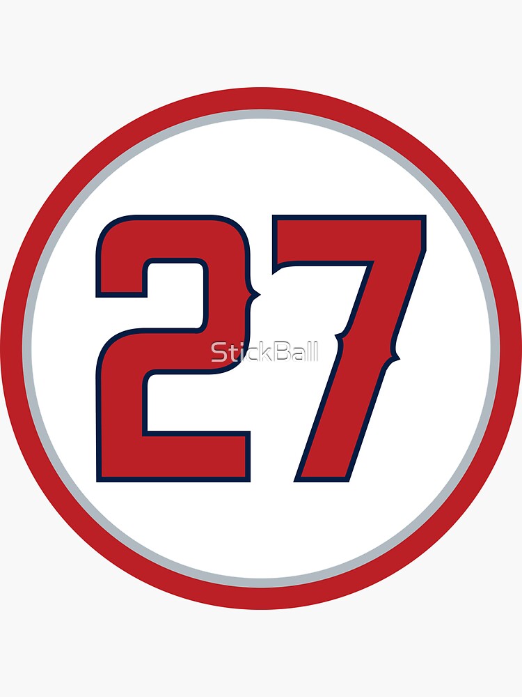 Mike Trout #27 Jersey Number Sticker for Sale by StickBall