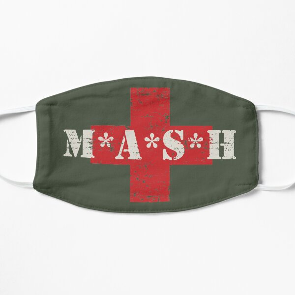 Mash Red Cross TV Show Helicopter Distressed Retro Vintage Flat Mask