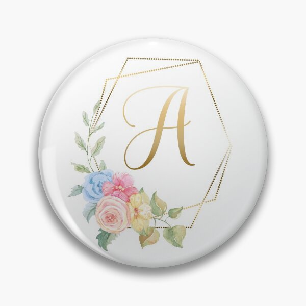 Item preview, Watercolor Floral Gold Monogram - Letter A designed and sold by Grafixmom.