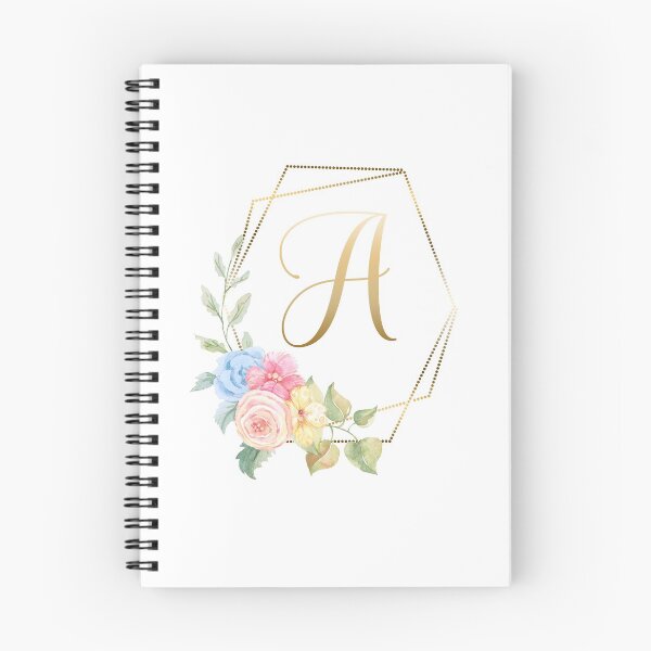 Artikelvorschau, Aquarell Blumen Gold Monogramm - Buchstabe A. entworfen und verkauft von Grafixmom.