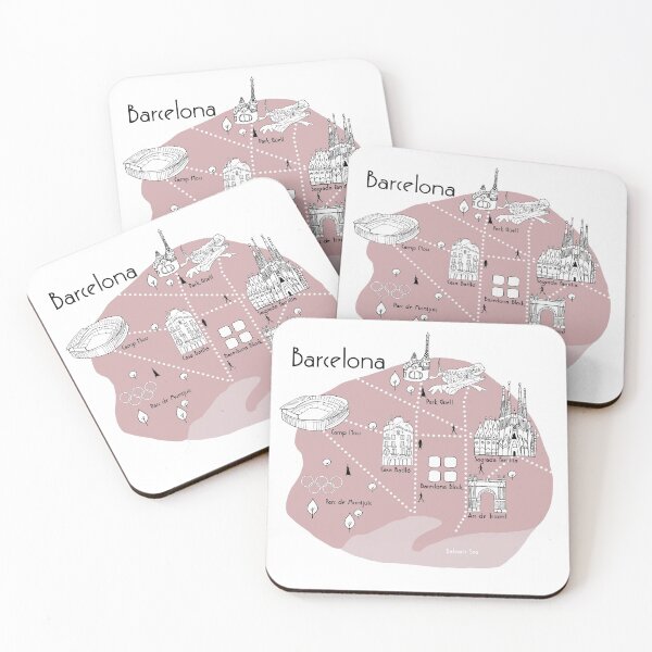 Item preview, Barcelona Map - Pink designed and sold by aMano-mapping.