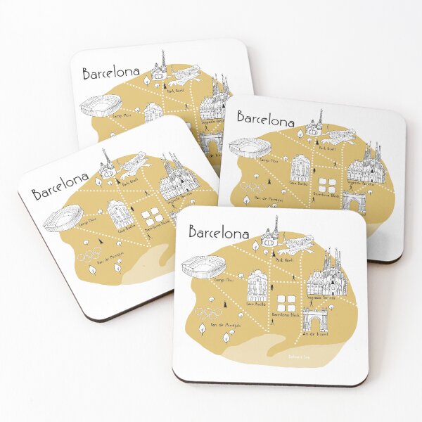 Item preview, Barcelona Map - Yellow designed and sold by aMano-mapping.