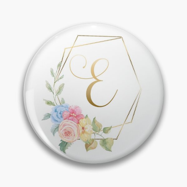 Item preview, Watercolor Floral Gold Monogram - Letter E designed and sold by Grafixmom.